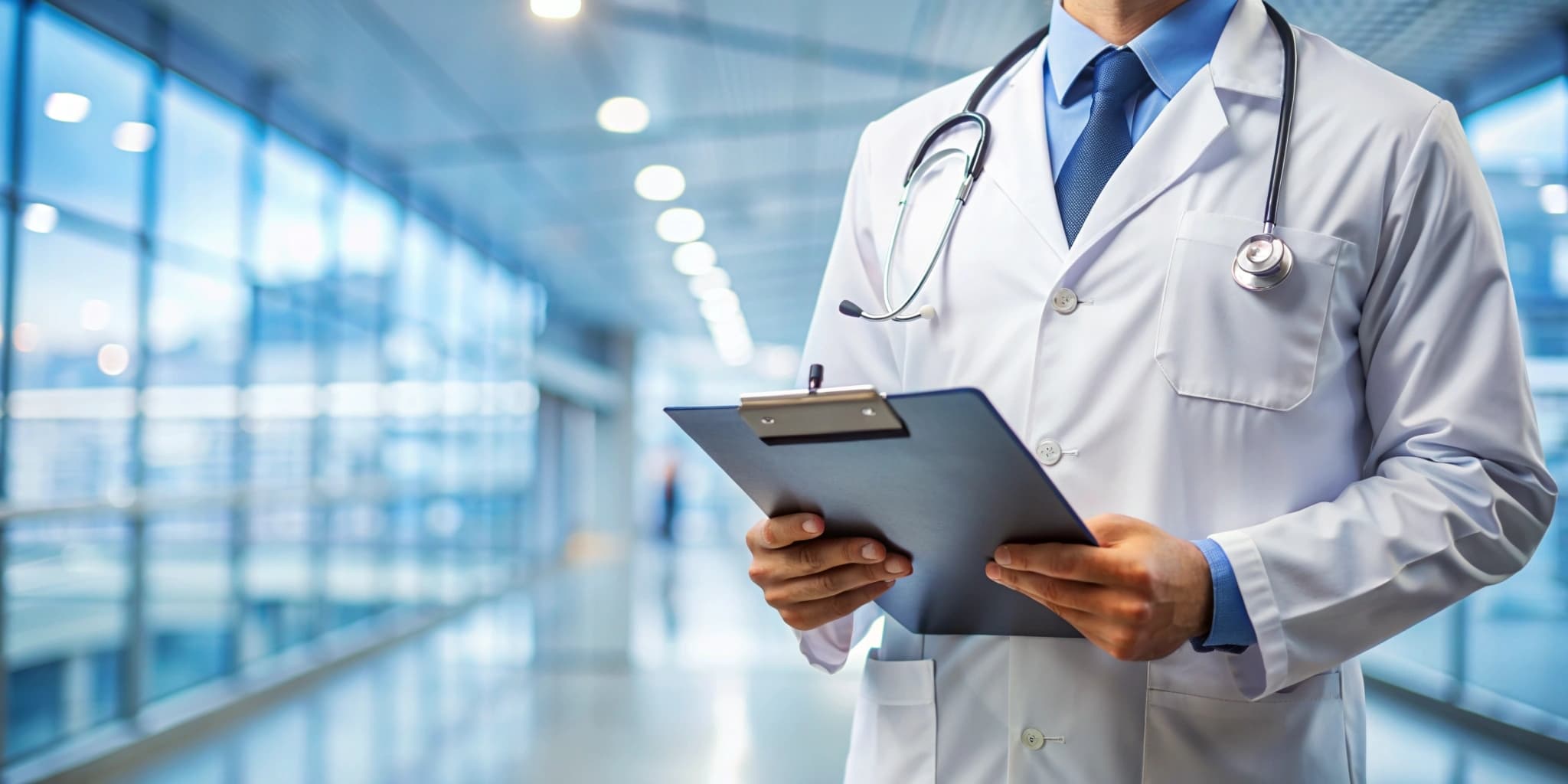 Clinical doctor and physician in medical research facility