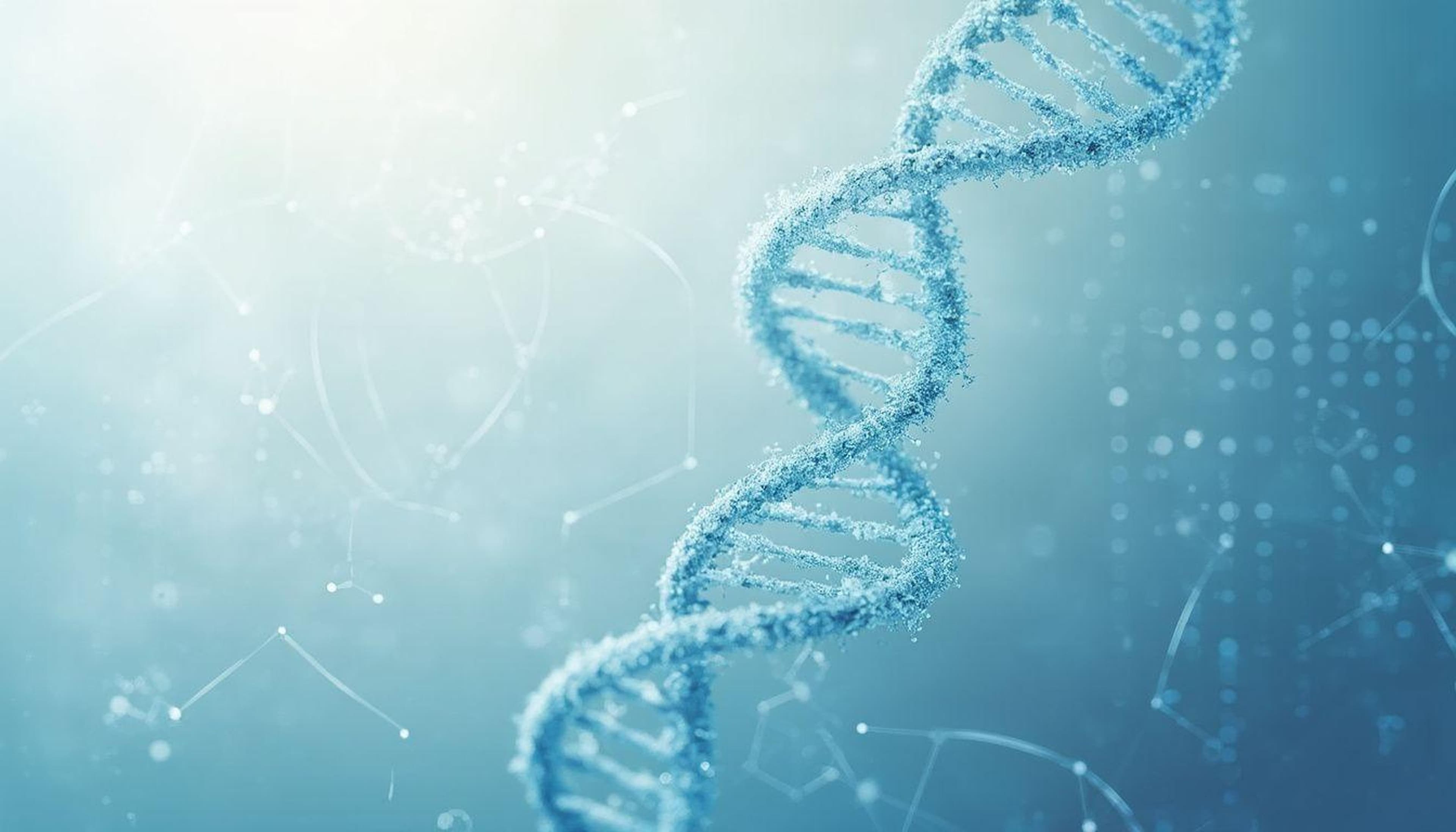 Scientific DNA double-helix molecular structure visualization